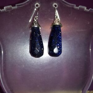 Blue Goldstone/Sandstone Earrings